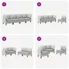  Nappali bútor szett 4 pcs Világosszürke Szövet
