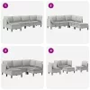 Nappali bútor szett 5 pcs Világosszürke Szövet
