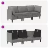  Nappali bútor szett 3 pcs Sötétszürke Szövet