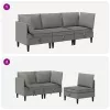  Nappali bútor szett 3 pcs Sötétszürke Szövet