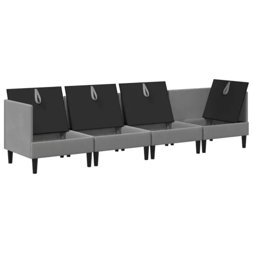  Nappali bútor szett 4 pcs Sötétszürke Szövet