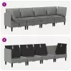  Nappali bútor szett 4 pcs Sötétszürke Szövet