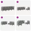  Nappali bútor szett 4 pcs Sötétszürke Szövet