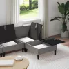  Nappali bútor szett 4 pcs Sötétszürke Szövet