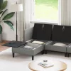  Nappali bútor szett 6 pcs Sötétszürke Szövet
