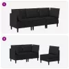  Nappali bútor szett 3 pcs Fekete Szövet