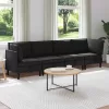  Nappali bútor szett 4 pcs Fekete Szövet