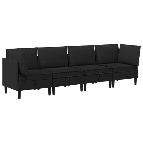  Nappali bútor szett 4 pcs Fekete Szövet