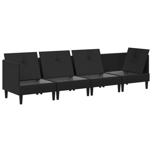  Nappali bútor szett 4 pcs Fekete Szövet