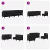  Nappali bútor szett 4 pcs Fekete Szövet