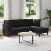  Nappali bútor szett 4 pcs Fekete Szövet
