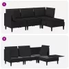  Nappali bútor szett 4 pcs Fekete Szövet
