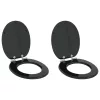  WC ülőke 2 pcs Fekete 44 x 38 cm MDF lap