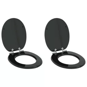  WC ülőke 2 pcs Fekete 44 x 38 cm MDF lap