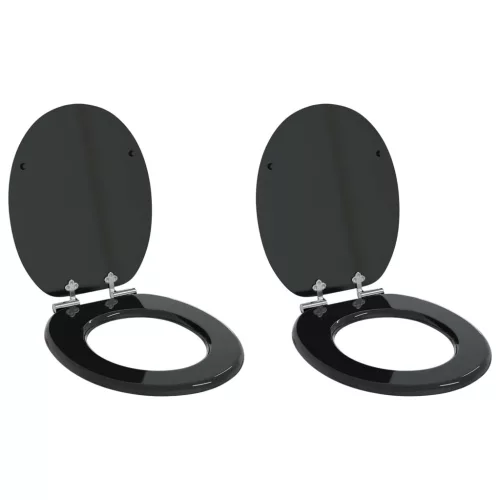 WC ülőke 2 pcs Fekete 44 x 38 cm MDF lap