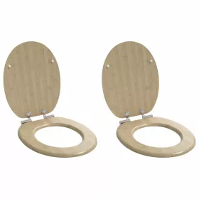  WC ülőke 2 pcs Világos bambusz szín 44 x 38 cm MDF lap