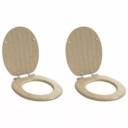  WC ülőke 2 pcs Világos bambusz szín 44 x 38 cm MDF lap