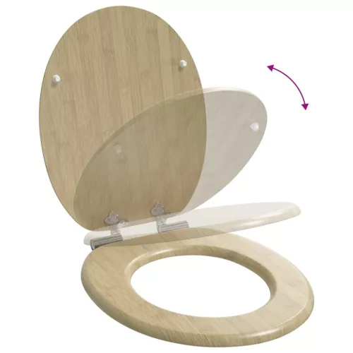  WC ülőke 2 pcs Világos bambusz szín 44 x 38 cm MDF lap