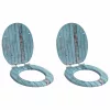  WC ülőke 2 pcs Kék 43,8 x 37,8 cm MDF lap