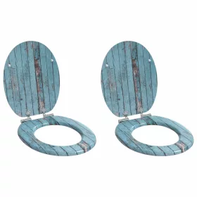  WC ülőke 2 pcs Kék 43,8 x 37,8 cm MDF lap
