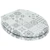  WC ülőke 2 pcs Kék és fehér porcelán 44 x 38 cm MDF lap