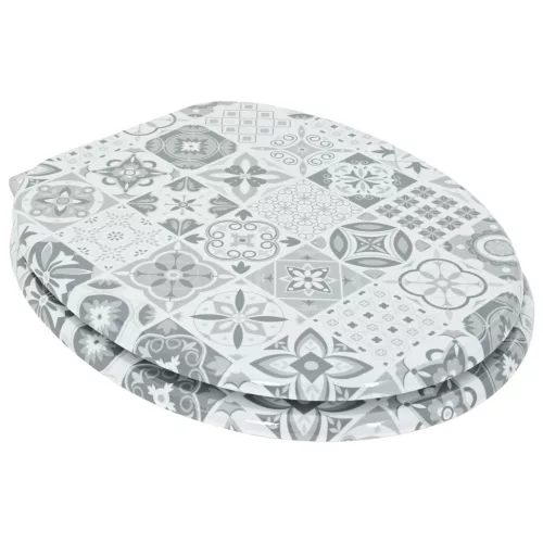  WC ülőke 2 pcs Kék és fehér porcelán 44 x 38 cm MDF lap