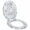  WC ülőke 2 pcs Kék és fehér porcelán 44 x 38 cm MDF lap