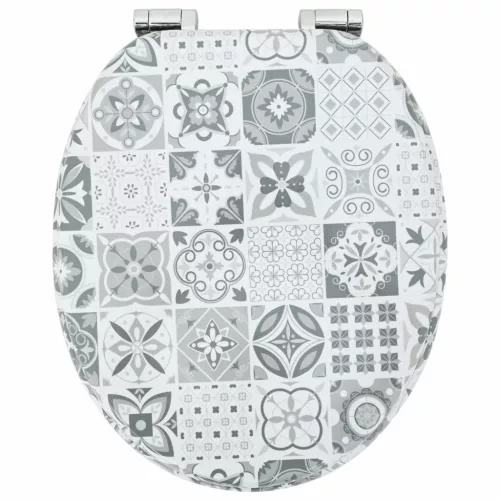  WC ülőke 2 pcs Kék és fehér porcelán 44 x 38 cm MDF lap