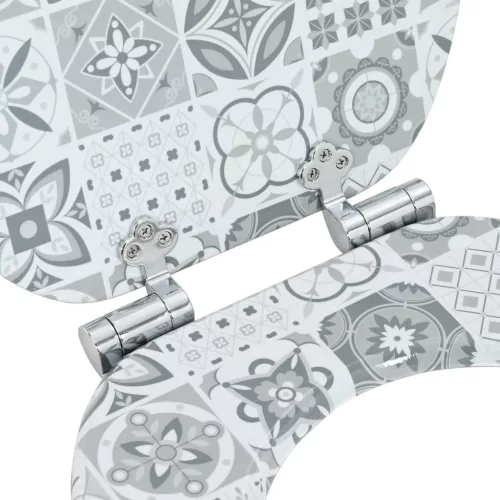 WC ülőke 2 pcs Kék és fehér porcelán 44 x 38 cm MDF lap