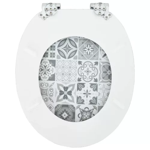  WC ülőke 2 pcs Kék és fehér porcelán 44 x 38 cm MDF lap