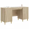  Asztal polcokkal Sonoma Tölgy 142,5 x 50 x 75 cm Szerelt Fa