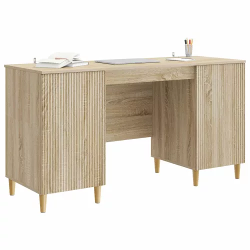  Asztal polcokkal Sonoma Tölgy 142,5 x 50 x 75 cm Szerelt Fa