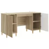  Asztal polcokkal Sonoma Tölgy 142,5 x 50 x 75 cm Szerelt Fa