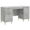  Asztal polcokkal Betonszürke 142,5 x 50 x 75 cm Szerelt Fa