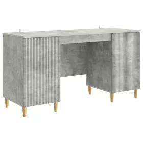  Asztal polcokkal Betonszürke 142,5 x 50 x 75 cm Szerelt Fa