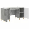  Asztal polcokkal Betonszürke 142,5 x 50 x 75 cm Szerelt Fa