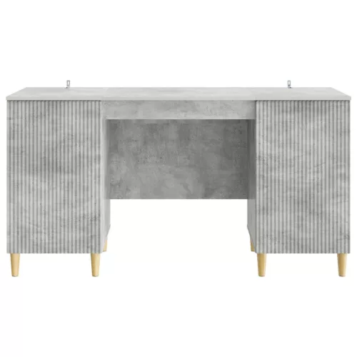  Asztal polcokkal Betonszürke 142,5 x 50 x 75 cm Szerelt Fa