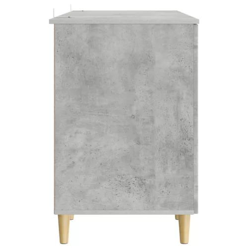  Asztal polcokkal Betonszürke 142,5 x 50 x 75 cm Szerelt Fa