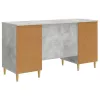  Asztal polcokkal Betonszürke 142,5 x 50 x 75 cm Szerelt Fa