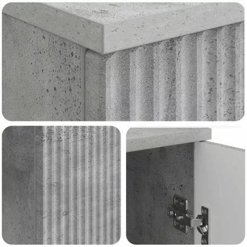  Asztal polcokkal Betonszürke 142,5 x 50 x 75 cm Szerelt Fa