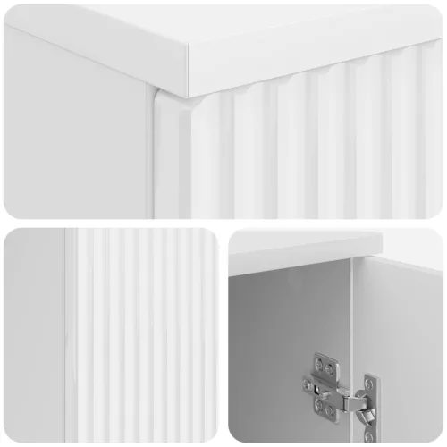  Asztal polcokkal Magasfényű Fehér 142,5 x 50 x 75 cm Szerelt Fa