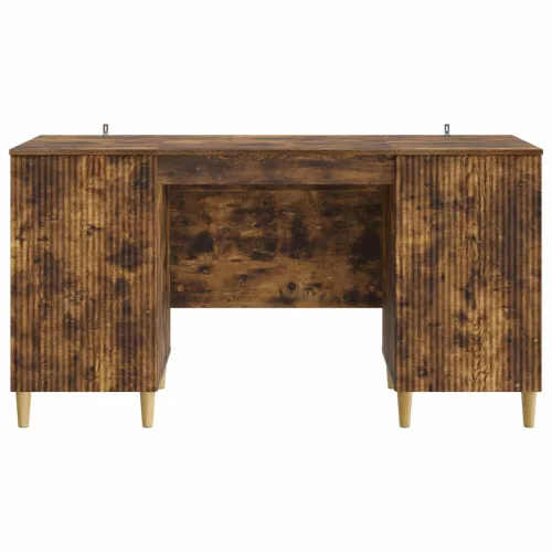  Asztal polcokkal Füstös Tölgy 142,5 x 50 x 75 cm Szerelt Fa
