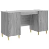  Asztal polcokkal Szürke Sonoma 142,5 x 50 x 75 cm Szerelt Fa