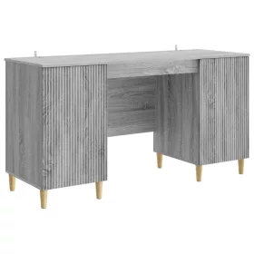    Asztal polcokkal Szürke Sonoma 142,5 x 50 x 75 cm Szerelt Fa
