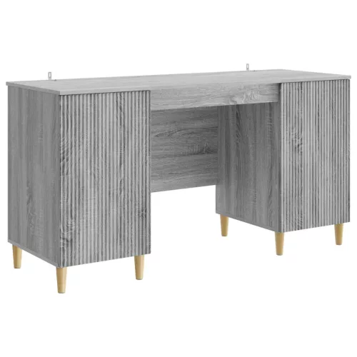  Asztal polcokkal Szürke Sonoma 142,5 x 50 x 75 cm Szerelt Fa