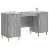 Asztal polcokkal Szürke Sonoma 142,5 x 50 x 75 cm Szerelt Fa