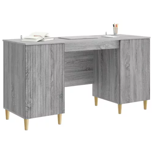  Asztal polcokkal Szürke Sonoma 142,5 x 50 x 75 cm Szerelt Fa
