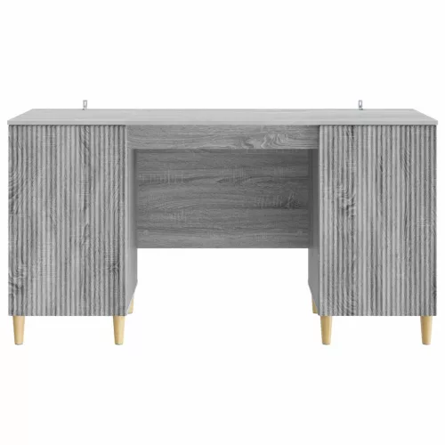  Asztal polcokkal Szürke Sonoma 142,5 x 50 x 75 cm Szerelt Fa