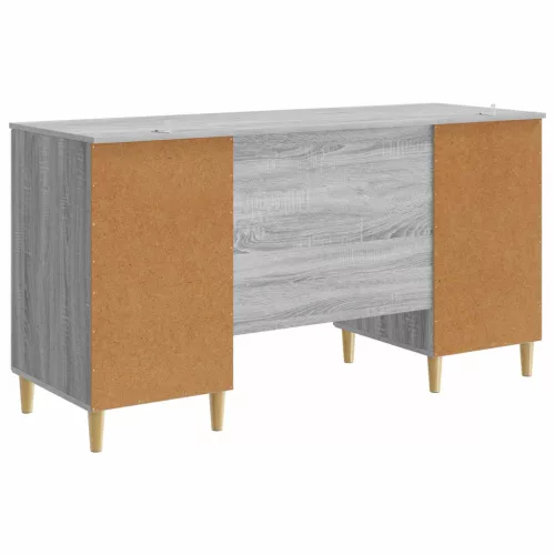 Asztal polcokkal Szürke Sonoma 142,5 x 50 x 75 cm Szerelt Fa