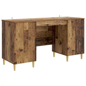    Asztal polcokkal ajtóval Antik Fa 142,5 x 50 x 75 cm Szerelt Fa